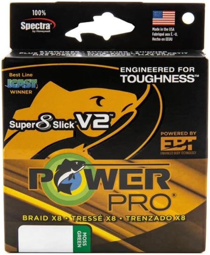 Power Pro Super Slick V2 braided line, 30-pound, moss green